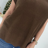 Can't Go On Sweater Top - Brown