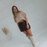Webber Leather Skort - Choco