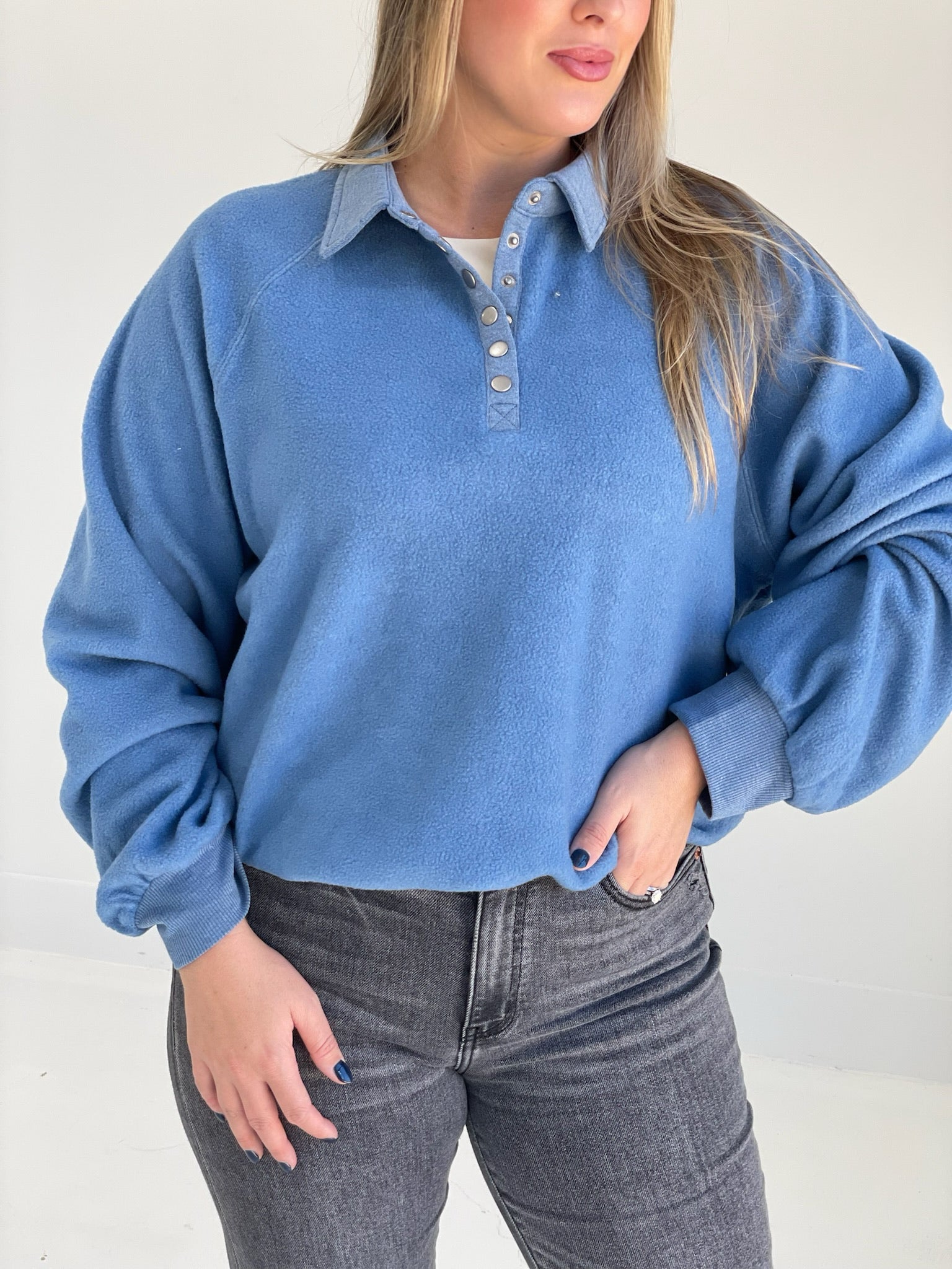 Call It A Night Pullover - Gray Blue