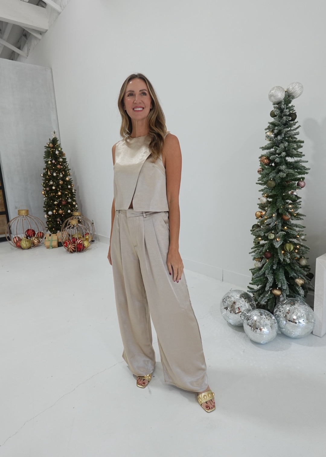 Champagne Toast Pant Set - Taupe