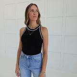 Staten Sweater Halter Top - Black