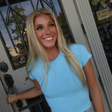 Me + My Crew Neck Top - Airy Blue