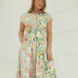 Cara Mixed Print Midi Dress