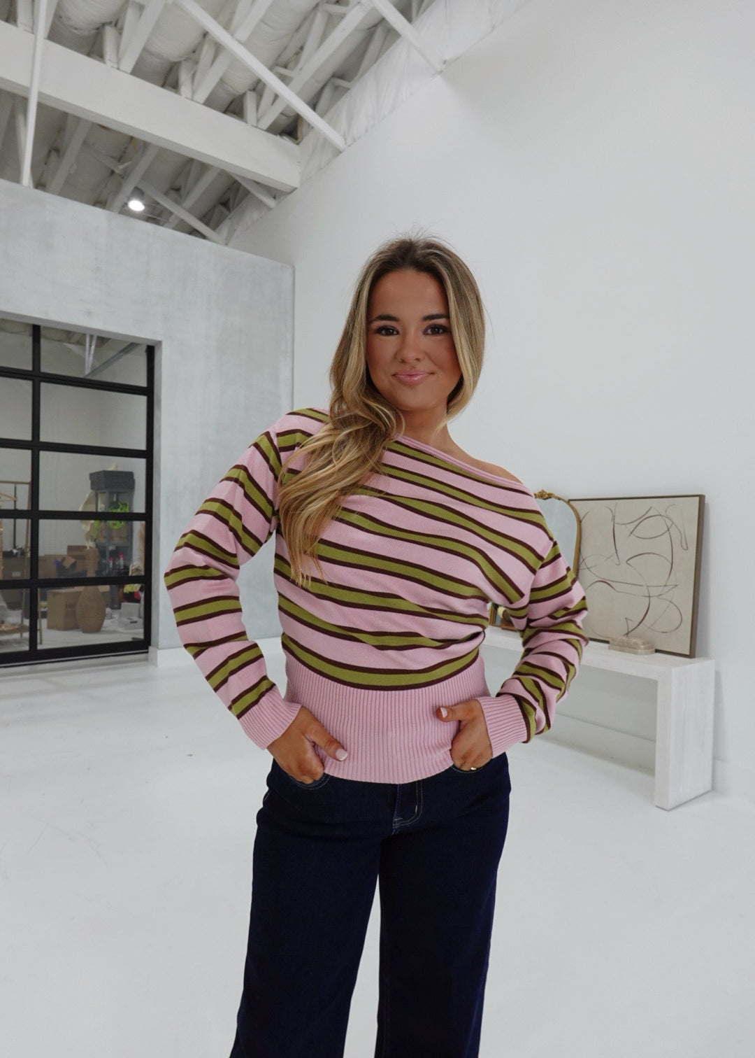 Rekindled Love Sweater - Pink/Olive