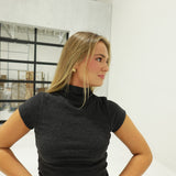 Heathered Knit Top - Charcoal