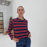 Dominique Striped Top - Navy/Red