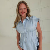 Naomi Corset Top - Light Blue