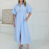 Forget Me Not Midi Dress - Blue