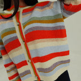 Frenzy Striped Cardigan - Orange Multi