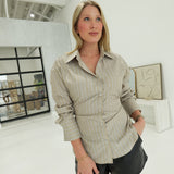 Power Play Top - Khaki Multi