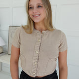 Halloway Cropped Sweater - Light Taupe