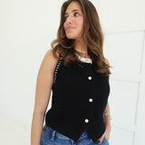 Chauncey Sleeveless Sweater - Black