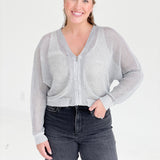 Mirage Metallic Cardigan - Silver