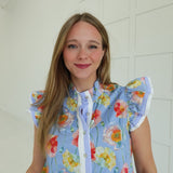 Blissful In Spring Dress - Blue