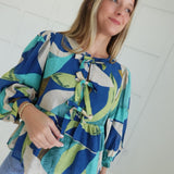 Ridge Peplum Top - Teal