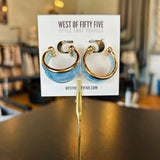 Marbled Resin Hoop - Blue Gold