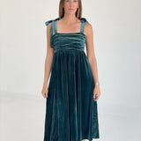 Cavalier Velvet Dress - Emerald