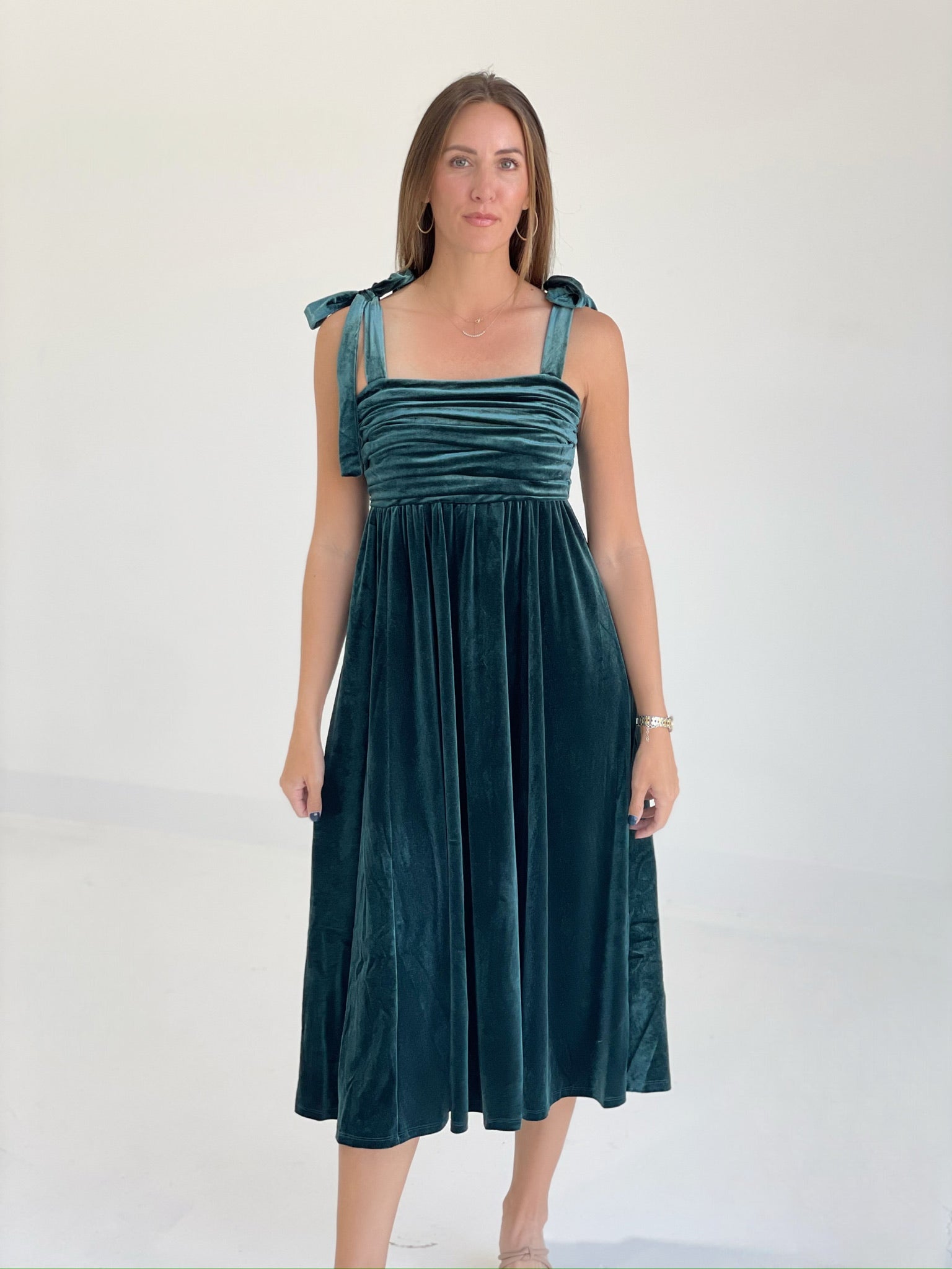 Cavalier Velvet Dress - Emerald