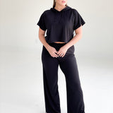 Raider Wide Leg Lounge Pants - Black