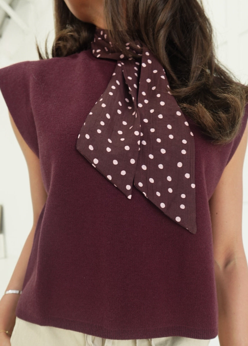 Park Ave. Knit Top - Burgundy