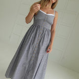 Muriel Striped Dress - Charcoal