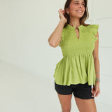 Flutter Me Top - Lime
