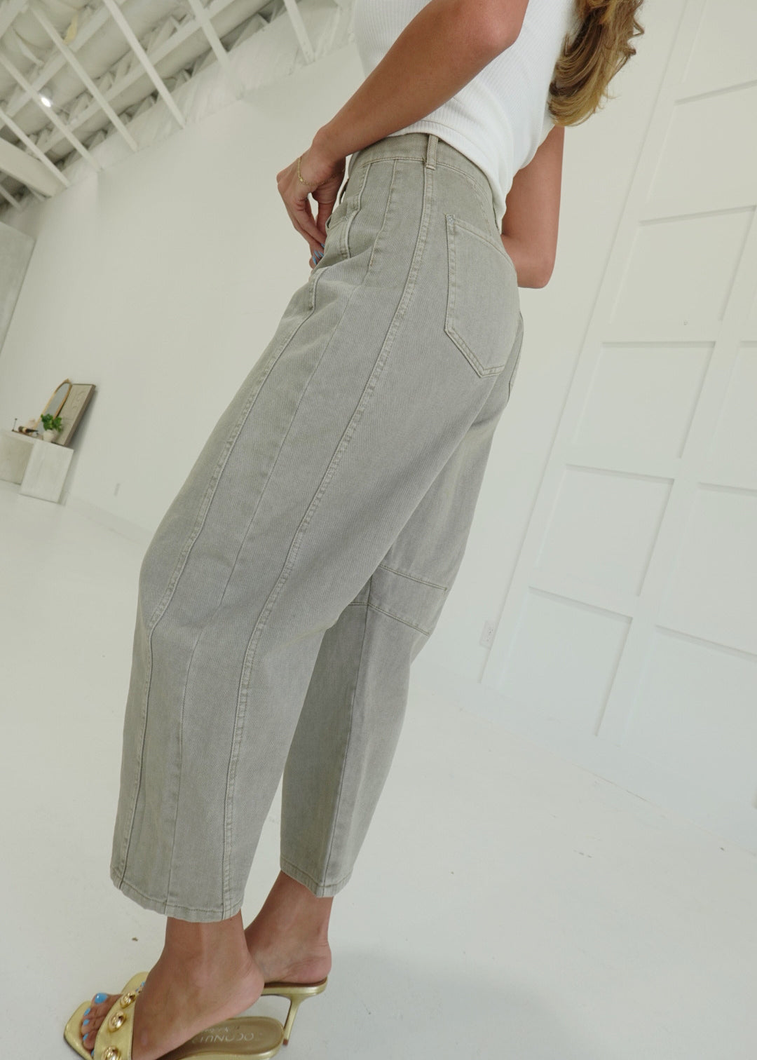 Caspian Cropped Pants - Stone