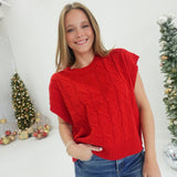 The Wire Sweater Vest - Red