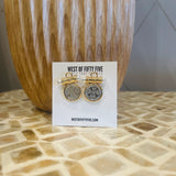 Pearl Bar Coin Studs