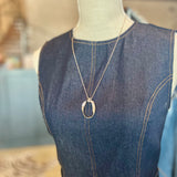 Twisted Oval Pendant Necklace - S