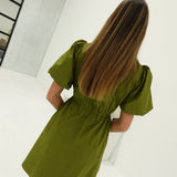 Mona Drawstring Dress - Olive