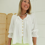 Aida Ruffle Blouse - Off White