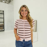 Davey Cardi Top - Pink