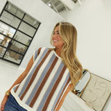 Harvesting Stripe Sweater - Blue/Brown
