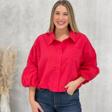 In My Zone Blouse - Berry Red