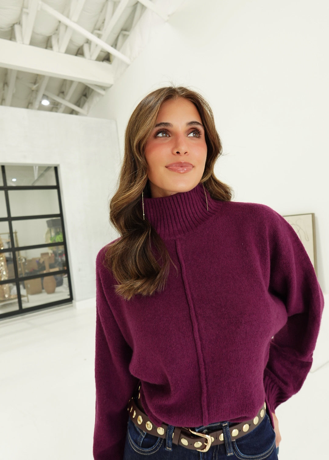 Systematic Sweater Top - Plum