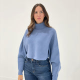 Lisle Sweater Top - Gray Blue