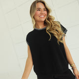 Whipstitch Sweater Set - Black