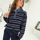 Jacques Sweater Top - Navy