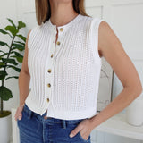 Second Guess Sweater Vest - White