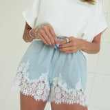 Denim & Lace Shorts
