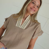 Claudia Crochet Trim Blouse