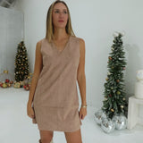 The Sequence Suede Dress - Dusty Rose