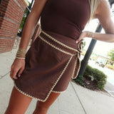 Give It Meaning Mini Skirt - Espresso