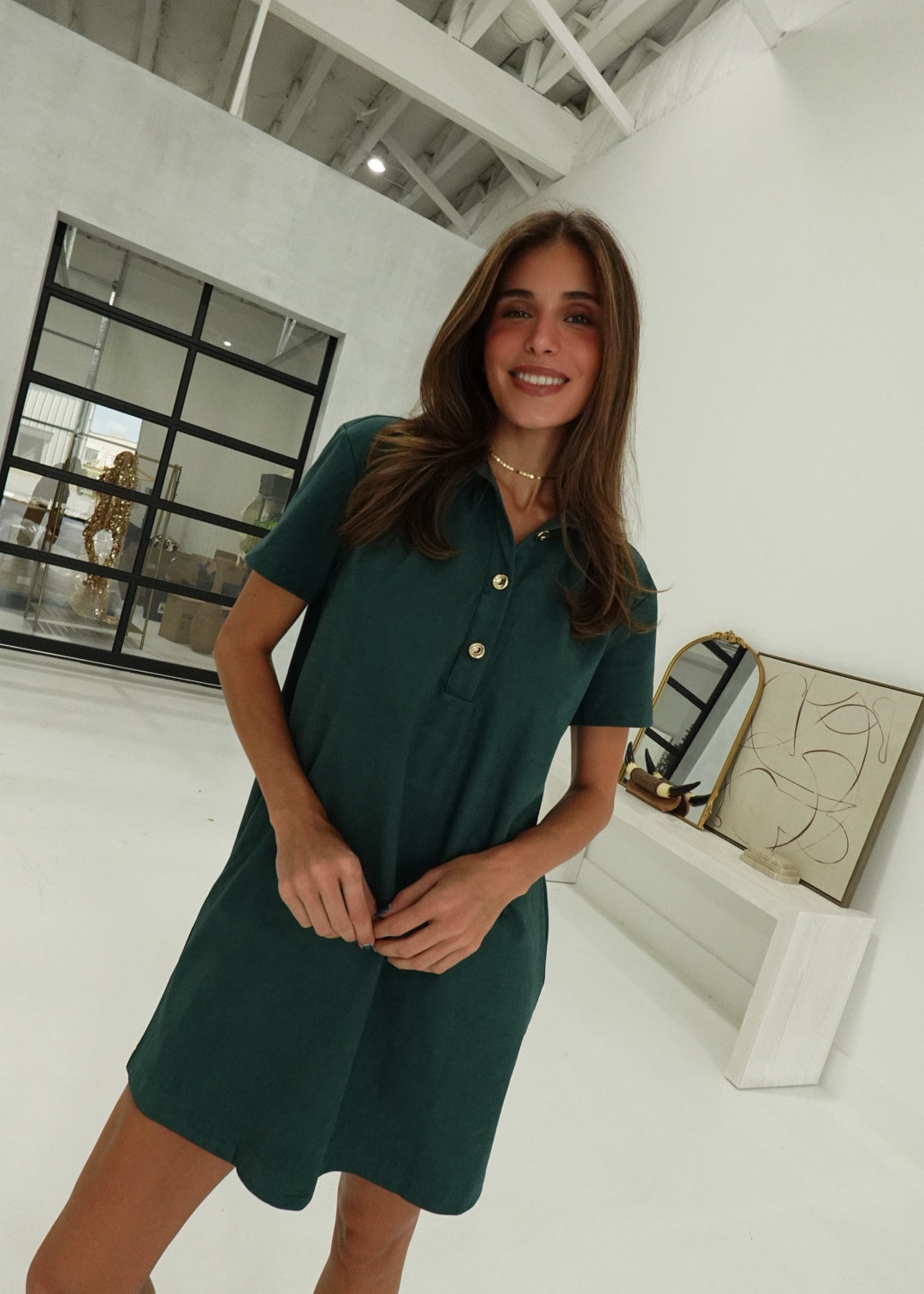 Jeanie Mini Dress - Hunter