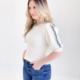 Callie Crochet Sleeve Top