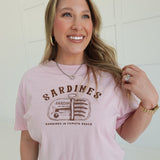 Sardines Embroidered Tee - Pink/Brown