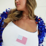 Americana Cami Top - White