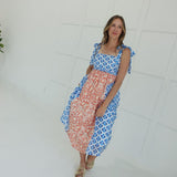 Kaleidoscope Midi Dress - Blue