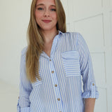 Hamptons Striped Top - Blue